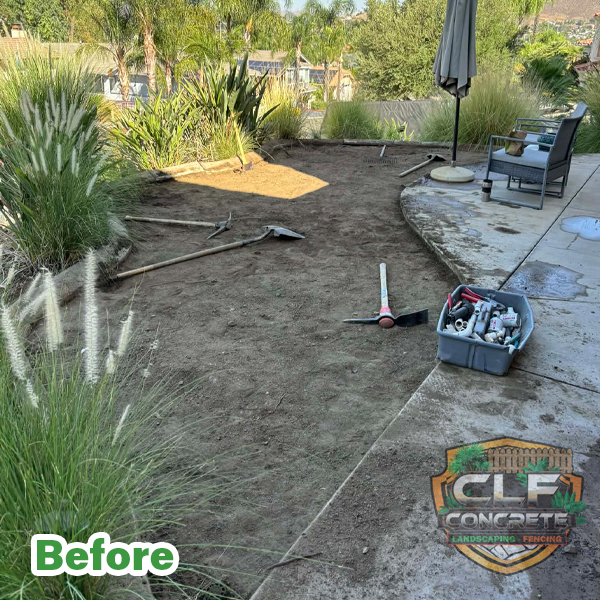 New sod installation landscaping project